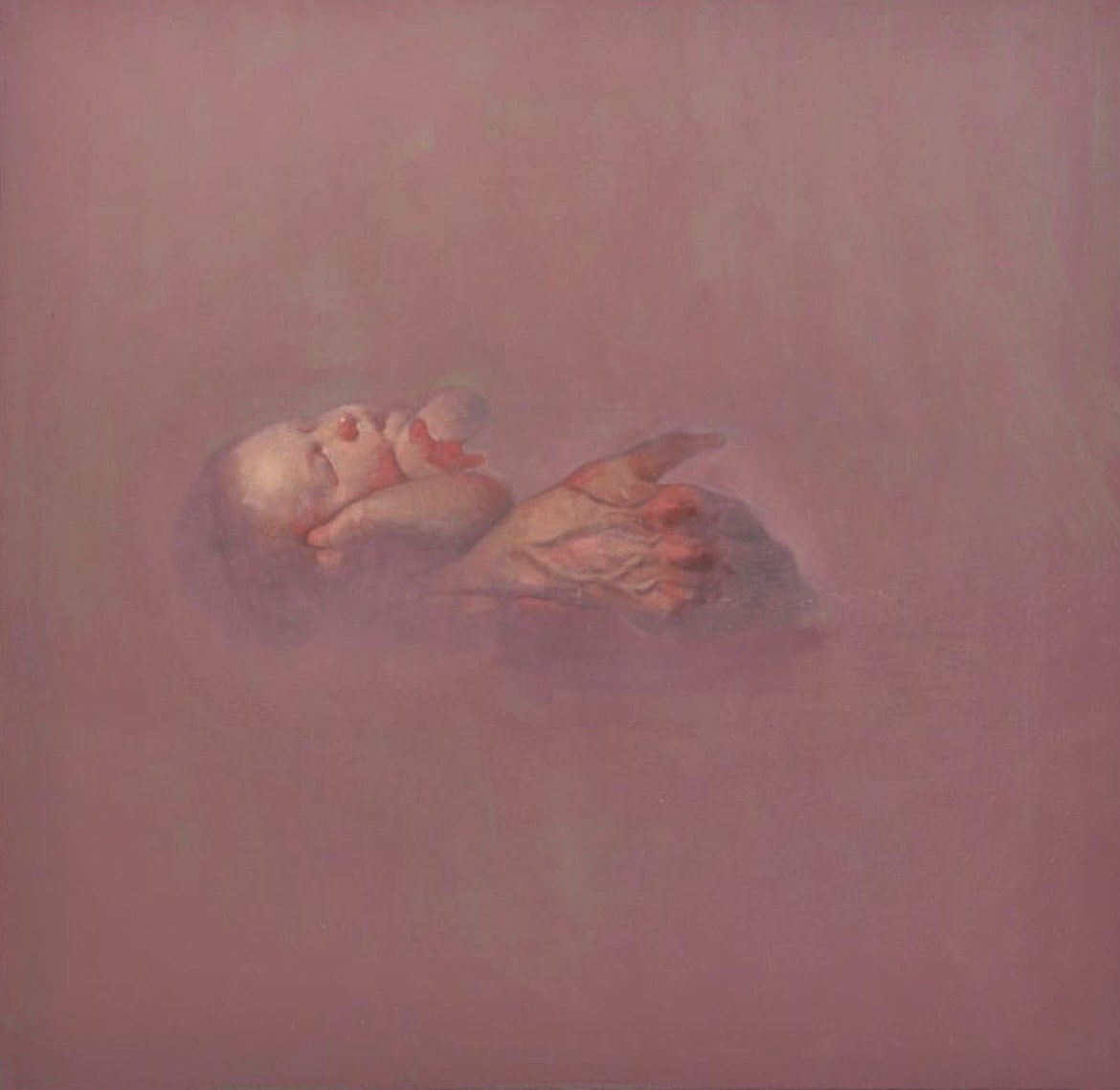 Figure — reclining, pink ground, oil on canvas