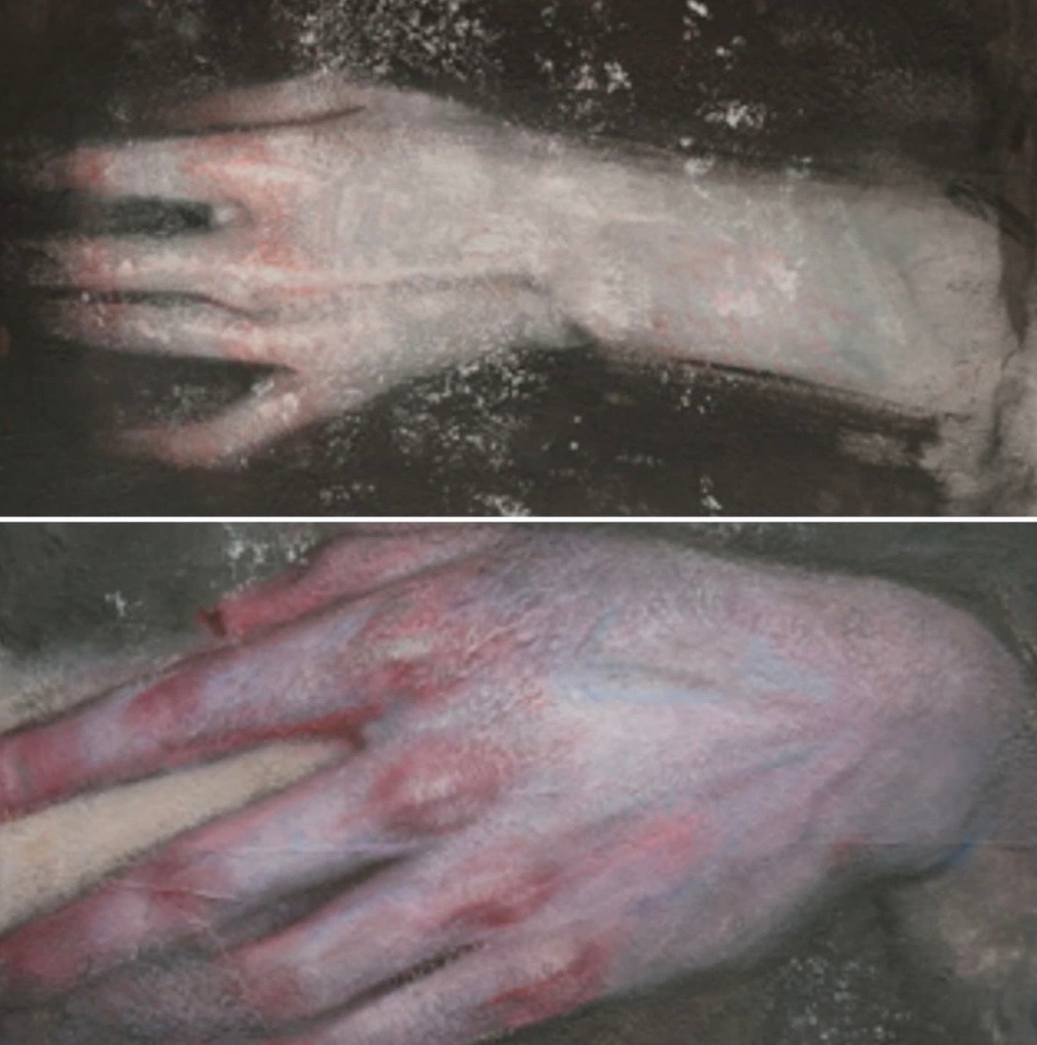 Hands study — oil on canvas
