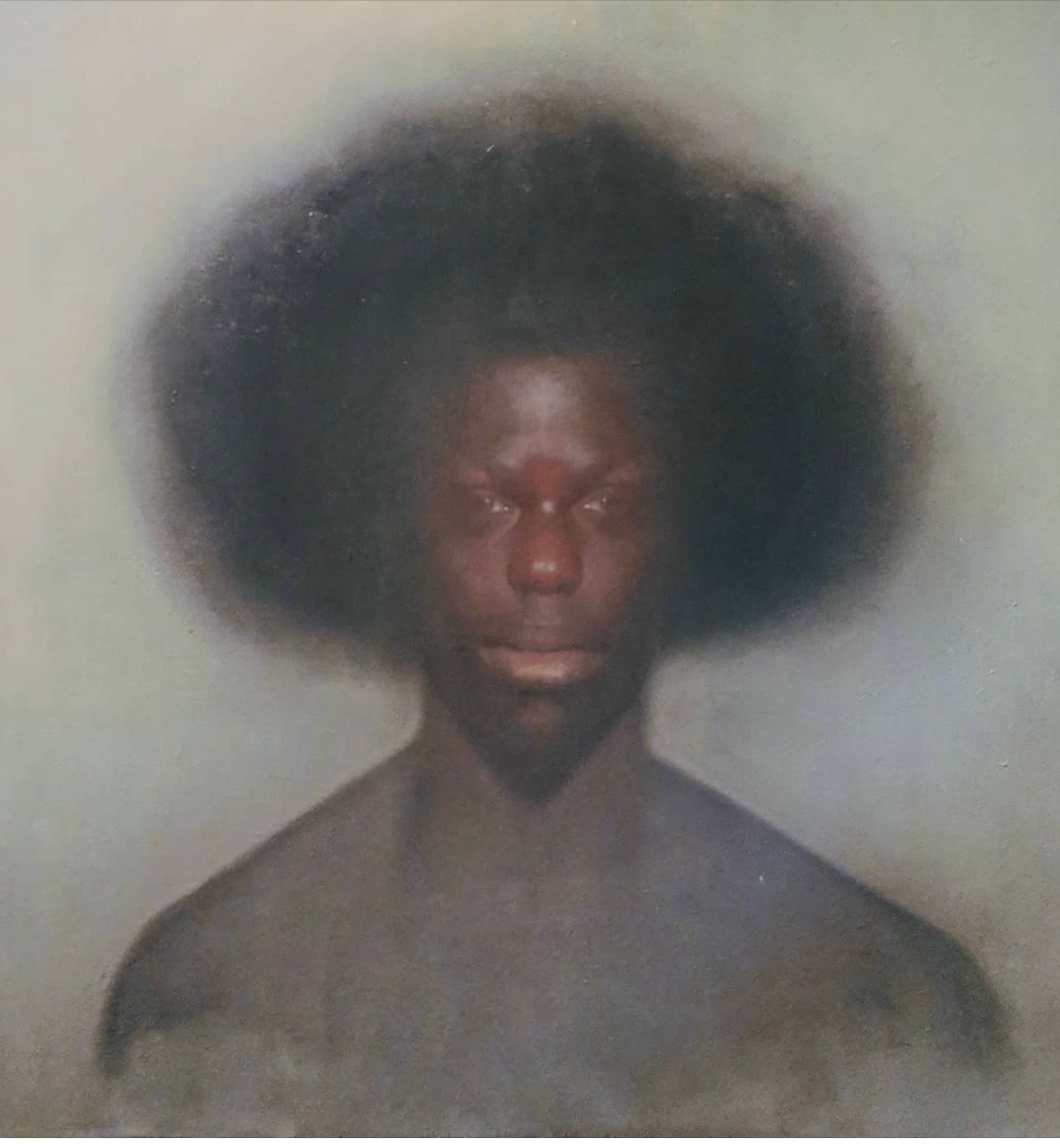 Portrait — afro, oil on canvas