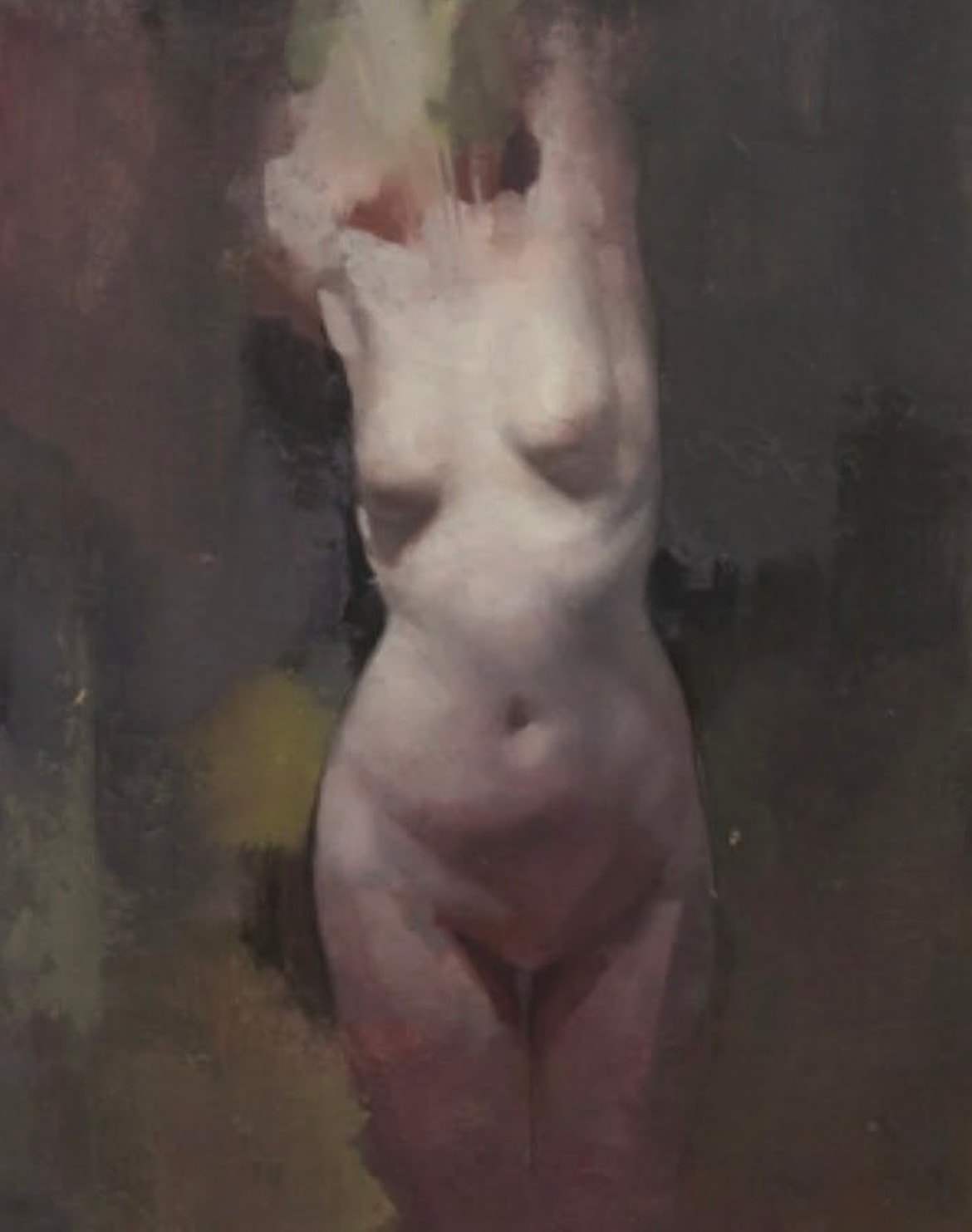 Figure torso study, oil on canvas