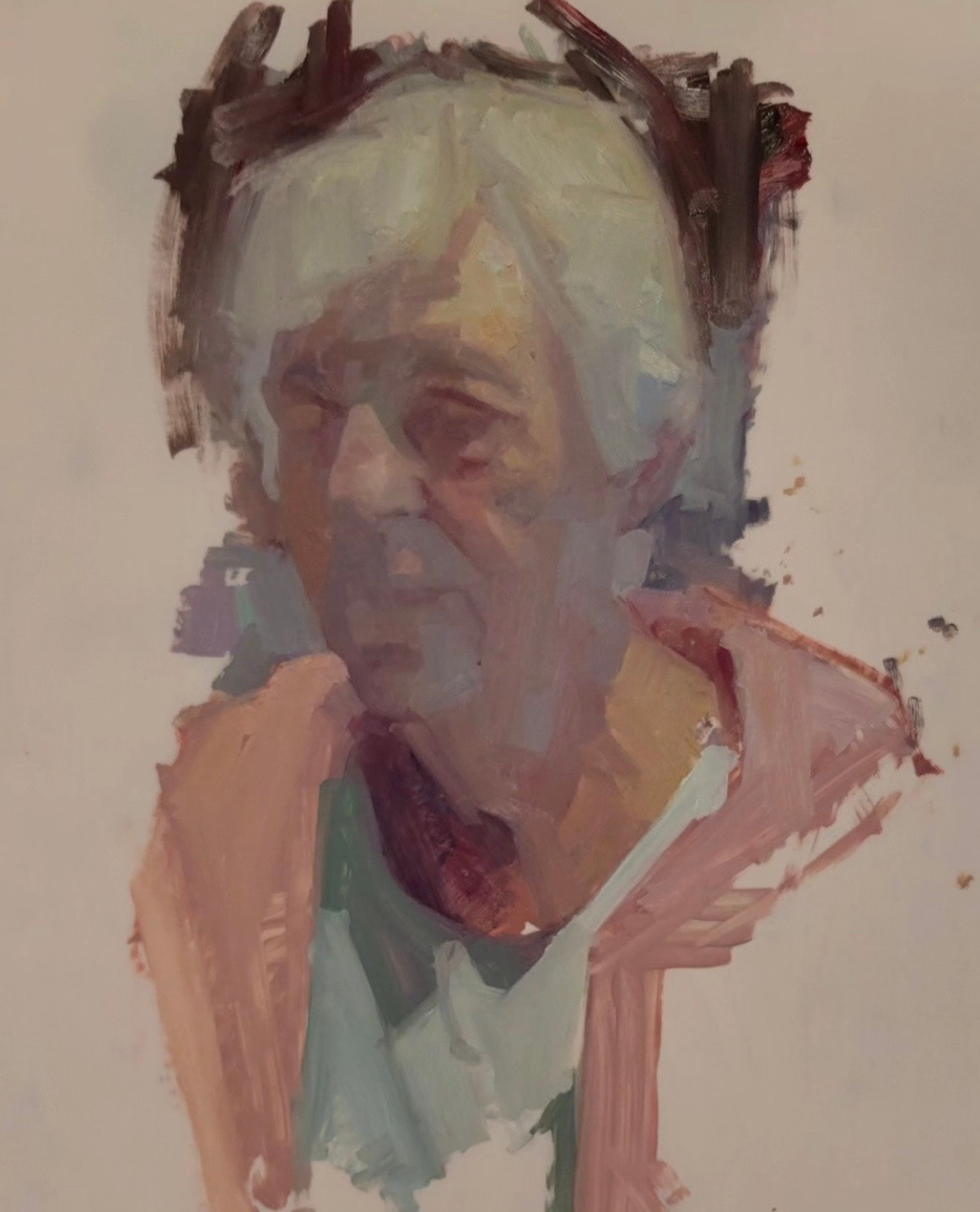 Portrait — elder, oil sketch
